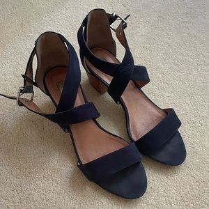 Navy Blue Criss Cross Heels
